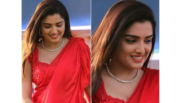 Amrapali Dubey Hot Red Color Dress Amrapali Dubey Hot Red Color Dress